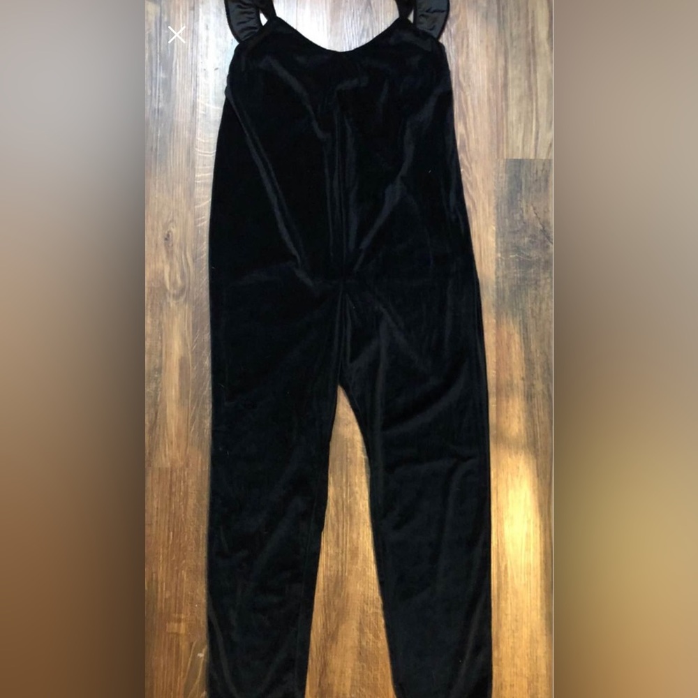 The Nines by Hatch Black Velvet Maternity Jumpsuit
